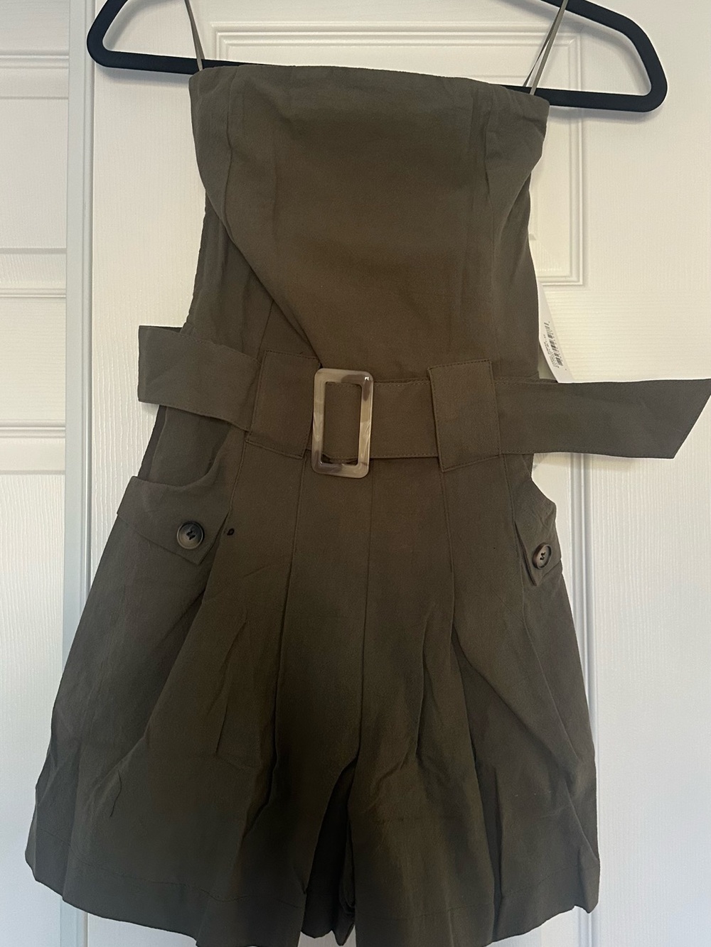 bishop + young Olive Strapless Belted Romper